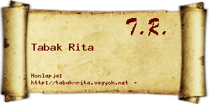 Tabak Rita névjegykártya
